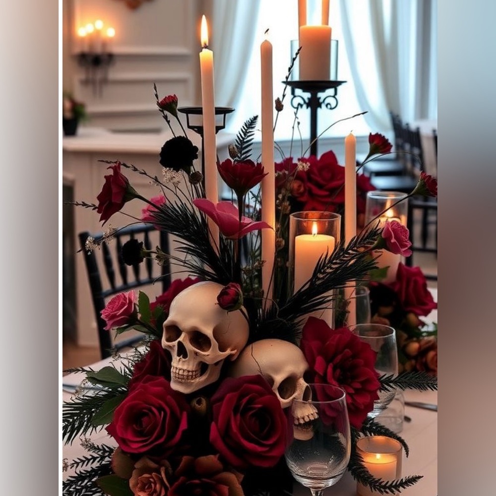 Vintage Ceramic Lantern Scary Skulls Tea Light Holders set of 3 NEW